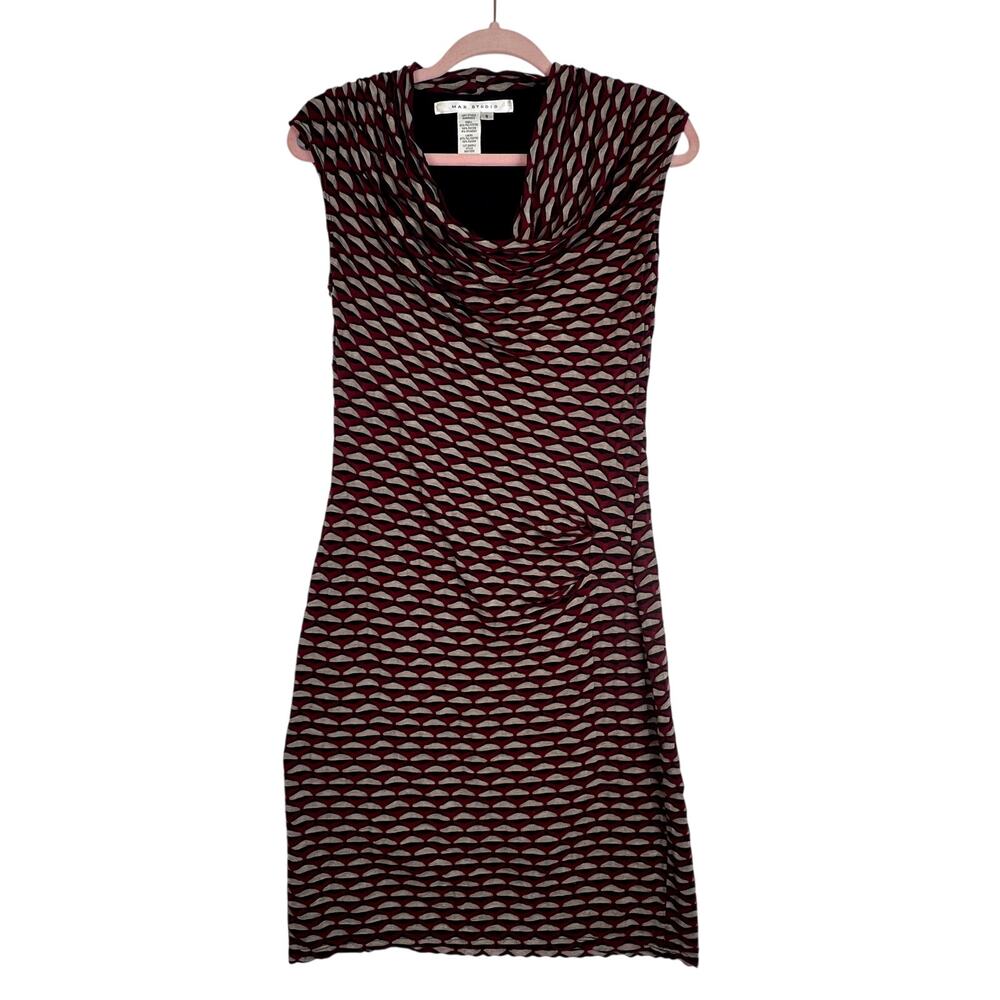 Max Studio Sleeveless Textured Red Casual Stretchy Bodycon Pullover Dress